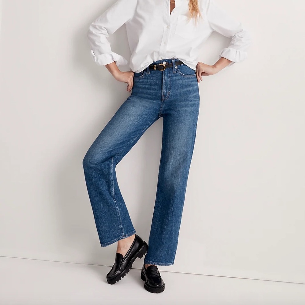 NWT Madewell The Perfect Vintage Wide Leg Jean in Leifland Wash Sz 28